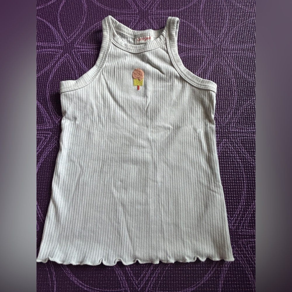 Cat & Jack Kids White Popsicle Tank size S (6/7)